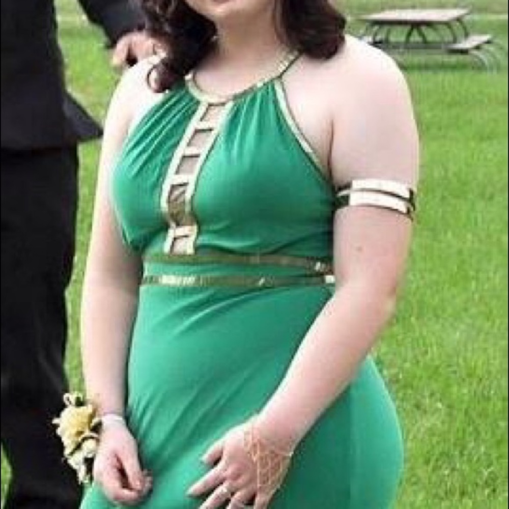 Goddess Green and Gold Dress